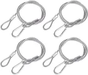 (Pack of 4) Clamp Hook Safety Rope Hanging Device, Hang on Truss, Used for Moving Head Beam, Led Par Light Stage Lighting Accessories (4mm 85cm 25kg)