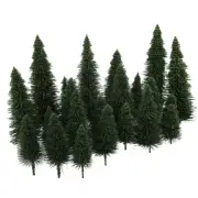40pcs Miniature Scenery Model Pine Trees Deep Green Pines For HO O N Z Scal
