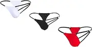 [COMLIFE] Men's Hollow Out Sexy Spaghetti Straps Thong Color Blocking Y-back Side Circle Ring G-string Thongs