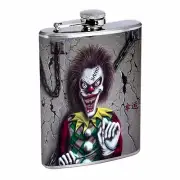 Scary Clowns D15 Flask 8oz Stainless Steel Hip Drinking Whiskey