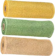 HIAKDOFT 3pcs Burlap Mesh Rolls for DIY Crafts Floral Bouquets Wreaths Present Packaging Versatile Decorative Mesh for Weddings Special Occasions