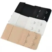 3/pk Bra Elastic Lingerie Extenders 2-Hooks 2 Rows Extension Strap Assort Color
