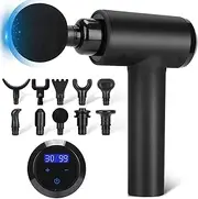 B & G Portable Massage Gun, Deep Tissue Muscle Gun, Professional Body Muscle Percussion Massage Gun for Gym Office Home with 6 Heads Included, 22 Speed Levels(RED)