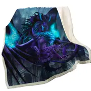 Cool Fantasy Purple Dragon of Fate Throw Blanket