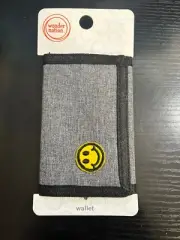 NWT Wonder Nation Smiley Grey Tri-Fold Fabric Wallet