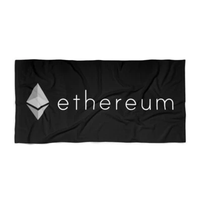 Ethereum ETH Full Black & White Beach Towel - 2 Sizes, Crypto Beach Towel