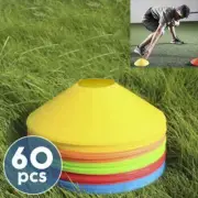 60 Pack Training Discs Markers Cones Soccer Rugby Fitness Exercise Sports