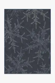 150' x 215' | Machine Washable Runner Rug | Kid & Pet Friendly | Indoor Rug | Snowflake Navy Rug | Ruggable