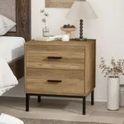 Bronx 2 Drawer Bedside Table with Dresser - Modern Nightstand for Your Bedroom