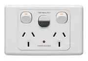 Clipsal 2025RC - RCD Protected Double Power Point GPO 10Amp 30mA White - 2000 Series