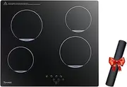 [TOPWISH] Induction Hob, 4 Zone Built-in Induction Hob with Hob Cover, Induction Hob, Electric Hob, Induction Hob with Child Lock, Boost Function, Touch Control, Residual Heat Indicator, Timer