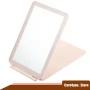 Pink Travel Mirror Portable with 3 Colors Light Modes USB Rechargeable