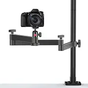 ULANZI Camera Desk Mount Stand with Flexible Arm, Overhead Camera Mount, Articulated Arm with 360° Rotatable Ball Head, Aluminum Desk Mounting Stand for Ring Light/DSLR Camera/Webcam/Panel Light