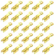 600 Pcs Fold Over Cord Ends, 8.1x1.2mm Ribbon Crimp Ends Cap (Gold)