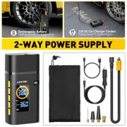 Car Tire Inflator Digital LCD Rechargeable Display Tire Air Compressor 12V Pump