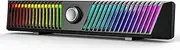 PC Speakers, Smalody Computer Speakers for Desktop Gaming Monitor with Bluetooth/Microphone/Lighting Effect, PC Soundbar for Desktop Wired USB Powered