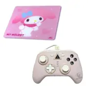 Allone Sanrio Characters My Melody Gaming Glass Mouse Pad & PC Controller Set