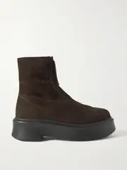 [The Row] The Row - Suede Platform Ankle Boots - Brown - IT42 IT 42 Brown