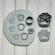 Paw Print Texture Stamp Cutter Combo Set for Polymer Clay Jewelry Craft Tool Dog
