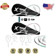 Lightweight Carbon Fiber and Aluminum Tennis Racket Set for Beginners - 2 Pack