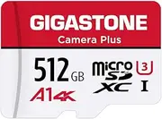 [Gigastone] 512GB Micro SD Card, Camera Plus, GoPro, Action Camera, Sports Camera, A1 Run App for Smartphone, Nintendo-Switch Compatible, 100MB/s, 4K Video Recording, Micro SDXC UHS-I A1 U3 Class 10