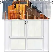 LHBWCVN Freight Train Valances for Windows, Rod Pocket Window Treatment Drapes Farmhouse Kitchen Curtains Short Blackout Window Curtains for Living Room Bedroom Decor 54x18 Inch