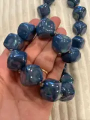 Lazuri Bead Necklace Blue Made In Kenya