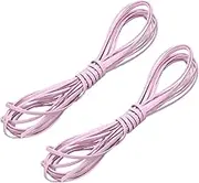 sourcing map 2 Bundles Flat Leather Cord, 5.5 Yards 5mm Leather Crafts Lacing Strip, Pink