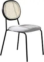 Nordic Solid Wood Rattan Dining Chair with European Designer Backrest Retro Style Study Chair for Home Dining Table