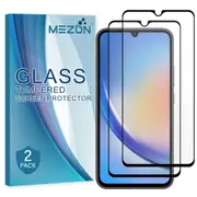 [2 Pack] Full Coverage Samsung Galaxy A34 5G Tempered Glass Crystal Clear Premium 9H HD Screen Protector by MEZON (Galaxy A34 5G, 9H Full) – FREE EXPRESS