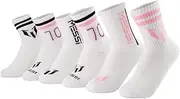 [Messi] Girls' Lifestyle Crew, 6-Pack Kids Socks, Soft & Stretchy, Comfortable