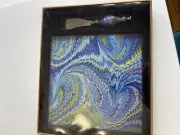 Glass Cheese Board Platter & Spreader Charcuterie Marbelized Two’s Company New