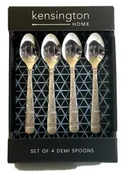 Kensington Home 'Jubilee Frost' Demi Spoon Set of 4 Gifted Box Dish Washer Safe