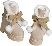 Ronyme 1/4 Scale Female Shoes for Dolls, Winter Footwear for Creative Projects and Gifts , Khaki