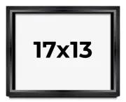 17x13 Shadow Box Frame Black | 1.25 inches Deep Real Wood Contemporary Shadowbox