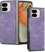 [Jarttarn] Case Compatible with Google Pixel 9 Pro Fold 2024, Ultra-Thin Cloth Back Case Silicone Soft Edge Shockproof Full Body Protective Cover Case (Purple)