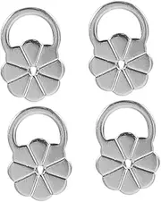[BAZEITFLOW] Earring Support Backs 4pcs Gold Plated Flower Earring Backs Hypoallergenic Flat White Gold