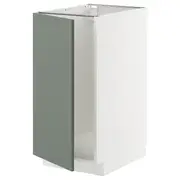 METOD base cab f sink/waste sorting, white/Nickebo matt grey-green, 40x60x80 cm