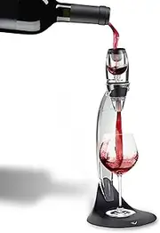 MEILANHUI Wine Decanter with Aerator, Durable and Portable Wine Aerator Easily and Conveniently Aerates Red Wine and Enhances Flavors, Wine Accessories for Wine Lovers, Wine Decanter Set, Black