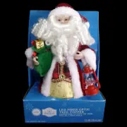 SANTA CLAUS FIBER OPTIC CHRISTMAS STAR TREE TOPPER / LED LIGHTS / WATCH VIDEO!