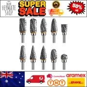 Tungsten Carbide Rotary Burr Set 1/8" Shank, Double Cut Bits for Wood & Metal