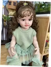 Reborn Baby Dolls Girl Full Body Silicone 22 Inch Real Life Baby Doll Rooted