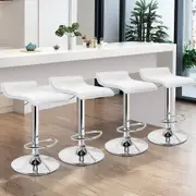 4x ALFORDSON Bar Stools Flat Top White