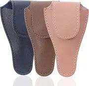 Angoily Nail Scissors Pouch Leather Sheath Pouch Holder Nail Cuticle Scissor Bag Nail Grooming Storage Case For Home Salon Cosmetic Use 3pcs