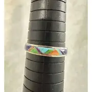 Southwestern Style Ring Size 11 Genuine Multi Gemstone Silver Native American