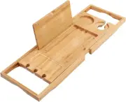 Bamboo Bathtub Caddy Tray Bath Tray for Tub Bathroom Bathtub Organizer