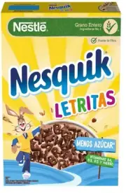 NESTLÉ NESQUIK CEREAL LETRITAS/320G/MENOS AZUCAR & CON VITAMINAS