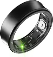 Smart Ring Health Fitness Tracker for Men Women - 5ATM Waterproof,Heart Rate Monitor, Hand Gesture Brush Tiktok, Titanium Alloy Smart Rings for iOS/Android(Matteblack #9)