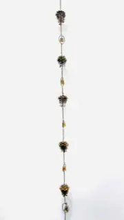 Pine Cone Large Strung Verdigris Windchimes with Pine Cone Rain Bell for Garden,
