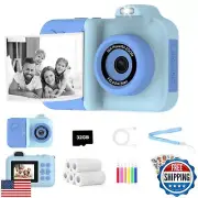 Kids Camera Instant Print,Kids Digital Camera 1080P HD Dual-Lens Selfie,Insta